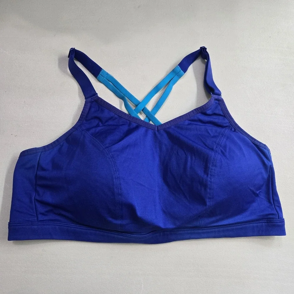 LIVI Women Bra 44D Blue T Shirt Wireless Strap Adjustable Racerback - Picture 1 of 11